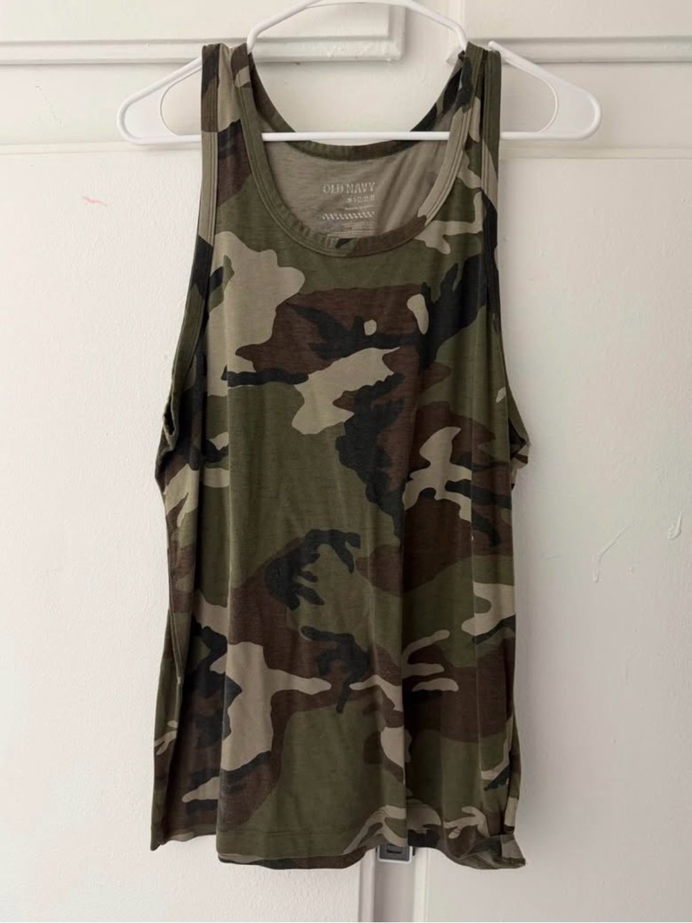 Old Navy Camo Racerback Tank Top - Olive, Brown, Black